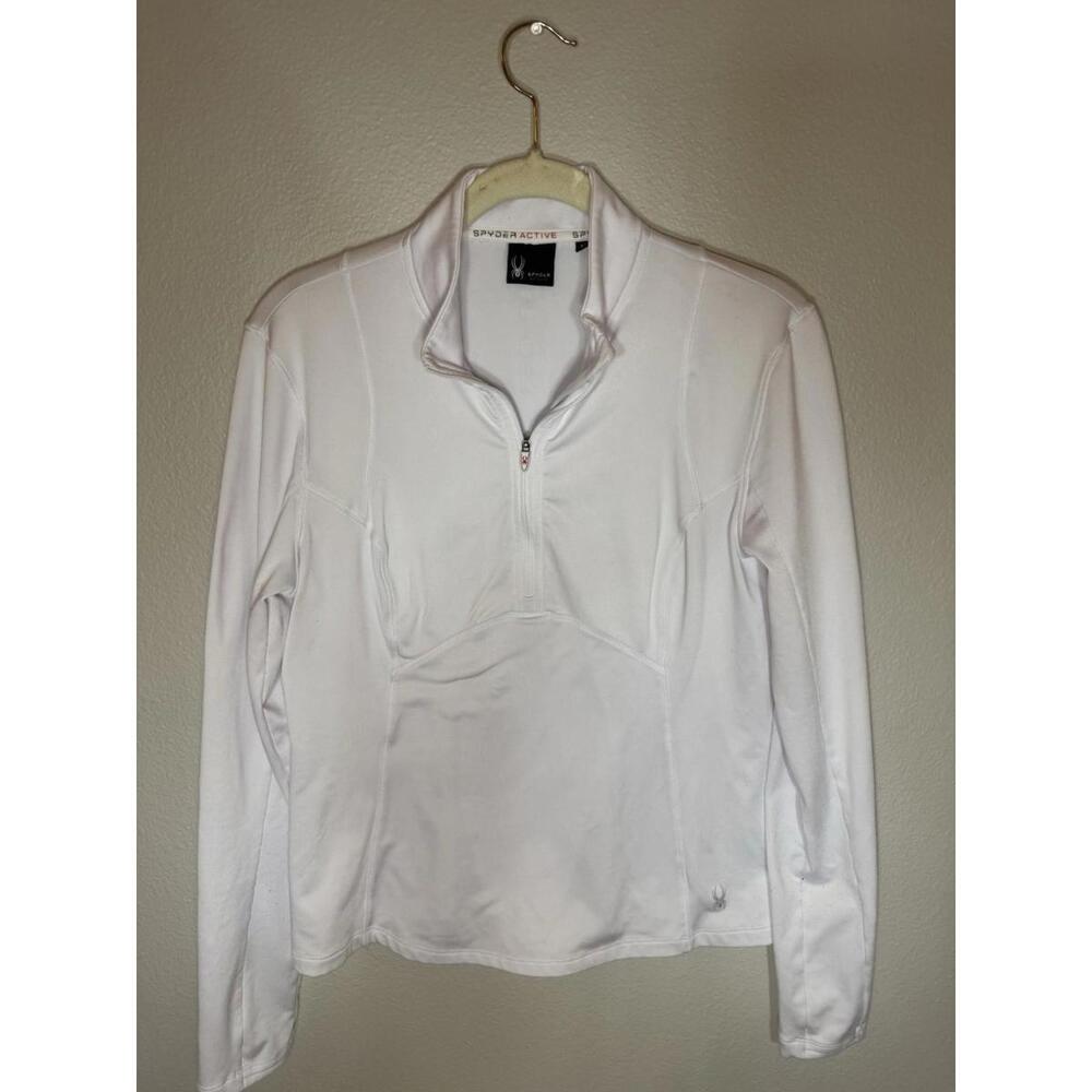Spyder Active 1/4 Zip Base Layer Jacket White Women’s Size Medium Activewear